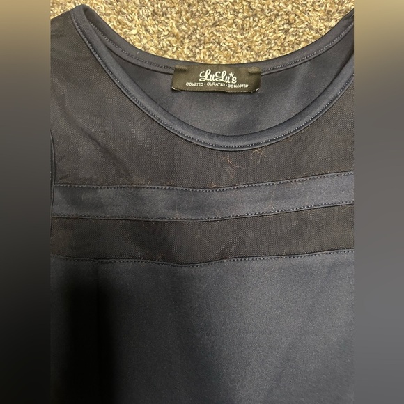 Lulu’s navy blue mini dress with mesh cutouts size large - Picture 9 of 14